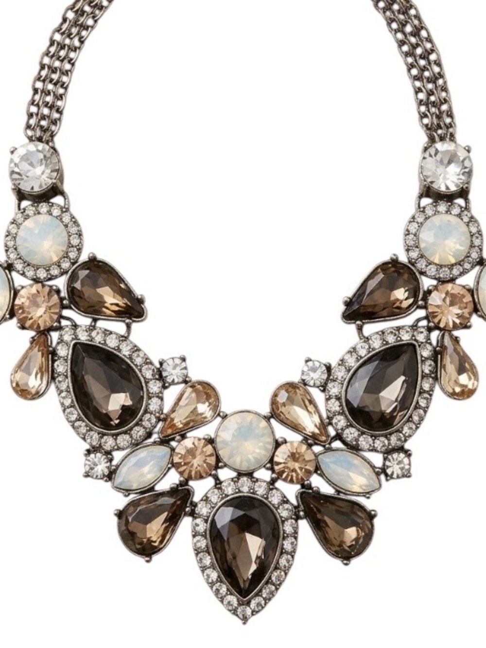Chloe + Isabel Smoky & Champagne Crystal Statement Bib Necklace